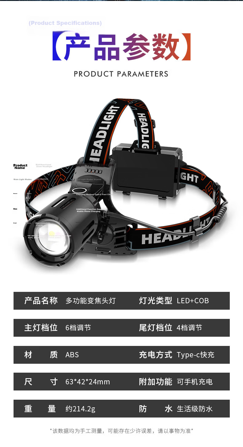 AIC Scorpion Headlamp High Brightness Long Battery Life Purple Light Scorpion Catching Outdoor Waterproof Rechargeable Sensor Lamp 17