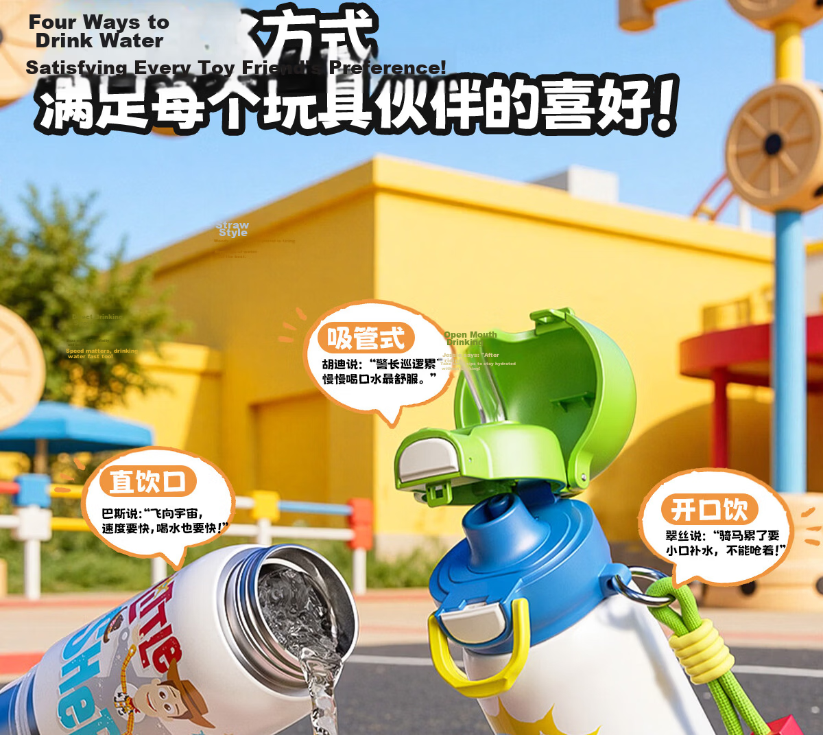 Germ Toy Story Kids Insulated Straw Bottle Dual-Use Fun Water Cup Student School Cup 500ML Buzz Lightyear 13