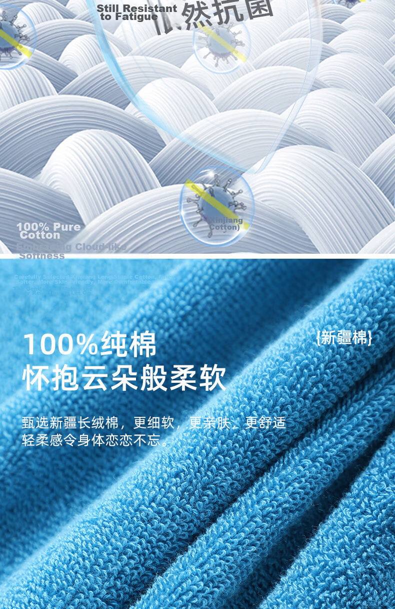 Grace Bath Towel 10A Antibacterial Thickened Quick-Dry Absorbent Large Adult Bath Towel Unisex Hotel Sports 2
