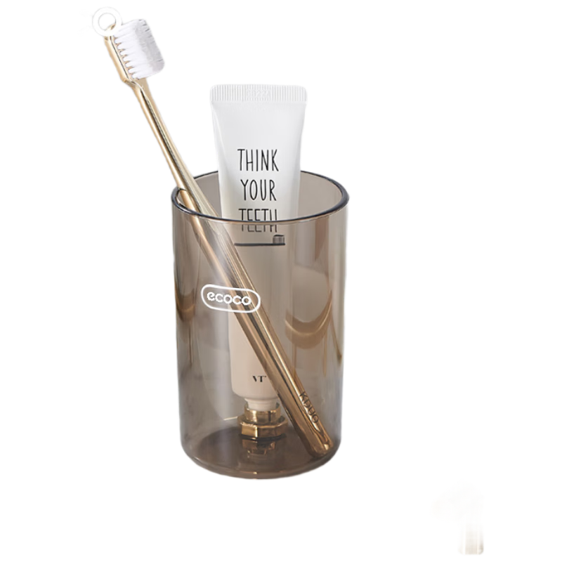 Ecoco Transparent Couple Toothbrush Cup Toothpaste Storage Box Student Toothbrush Holder Luxury Black