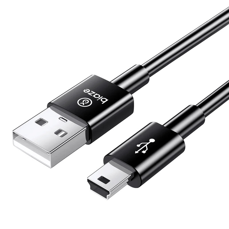 BIAZE USB to Mini USB Data Cable, Suitable for Tablets, Portable Hard Drives, Dash Cams, Keyboards, Cameras, T-Shaped Port Charging Connection Cable, 2 Meters