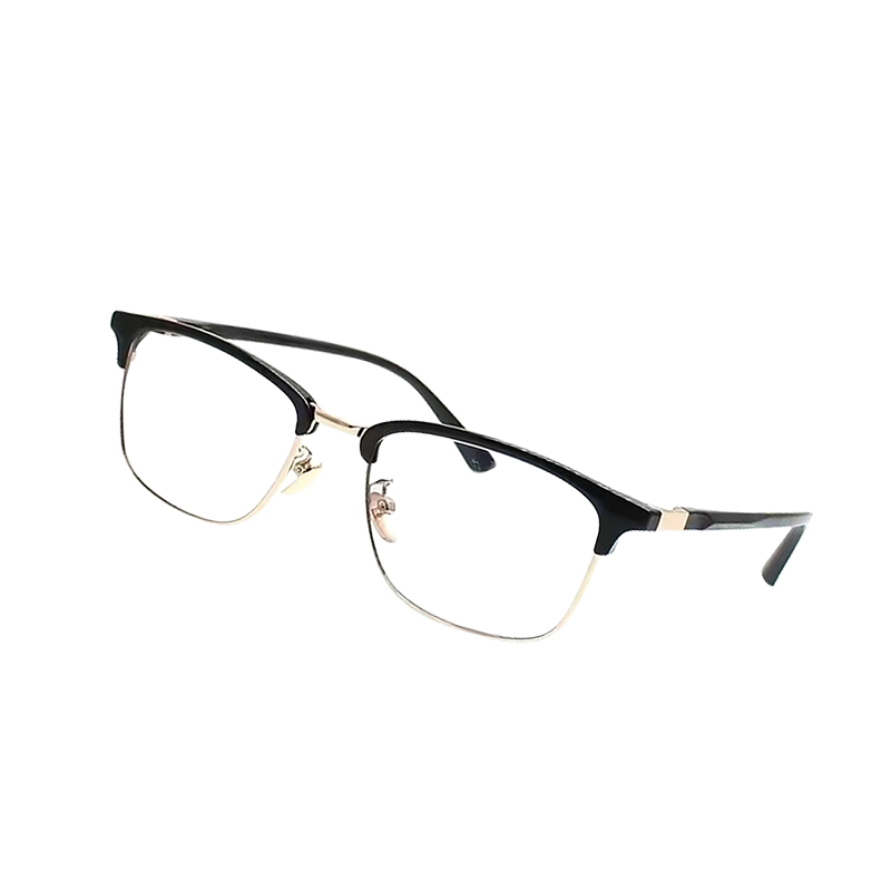 BoshiZhe Men's Reading Glasses JD Self-operated Imported HD Blue Light Blocking Authentic Reading Glasses 8015 Black Gold 400 Degree