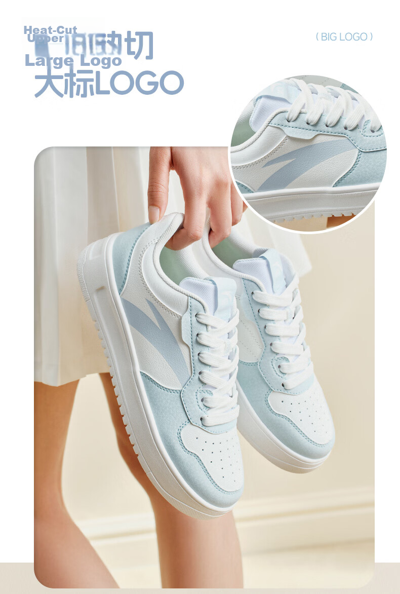 Anta Easy Casual Women's Sneakers Summer Breathable Couple Simple White Shoes Soft Sole Comfortable Thick Sole Height Increasing Leisure Shoes 12