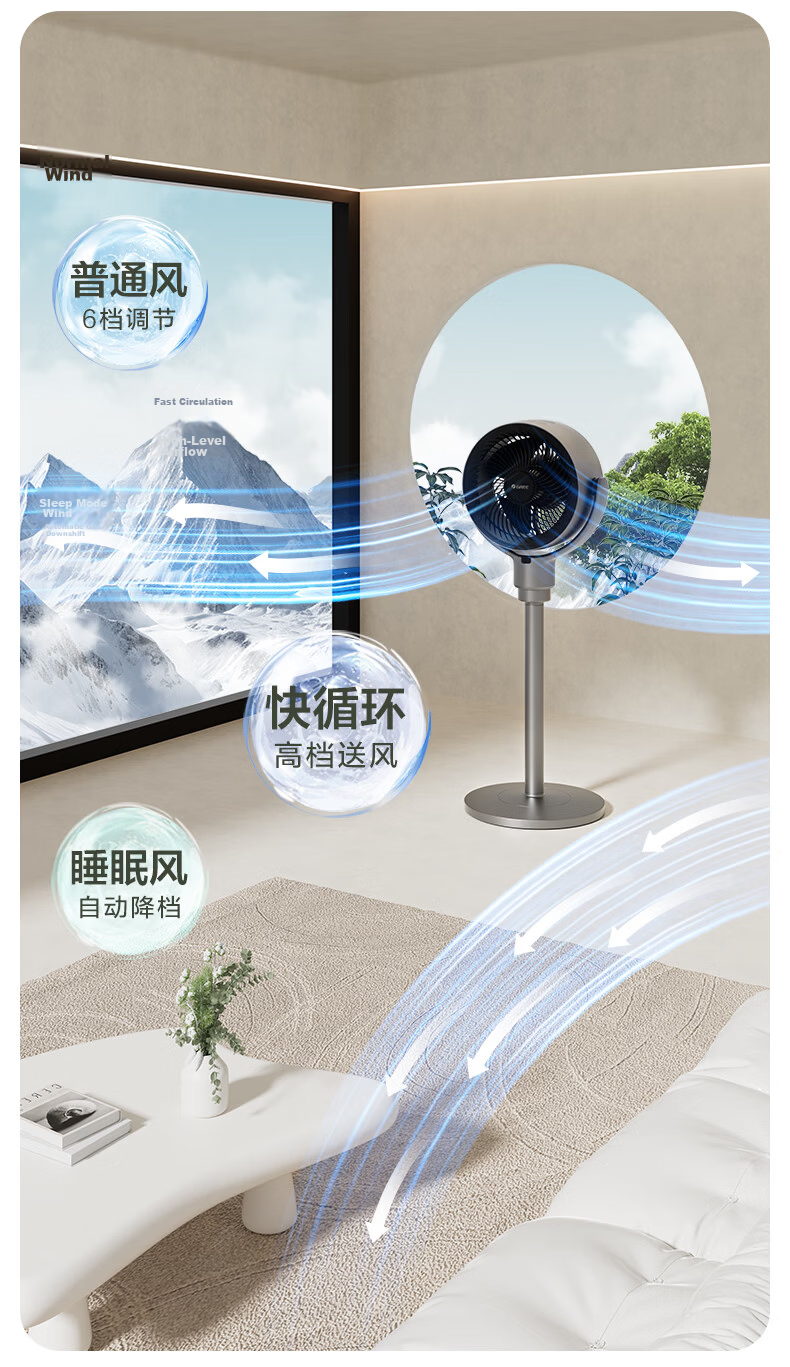 GREE DC Inverter Air Circulation Fan with Antibacterial and Antiviral Filter, Dual-use Table and Floor Fan, High Airflow, Remote Control, Timer Exhaust Fan 16