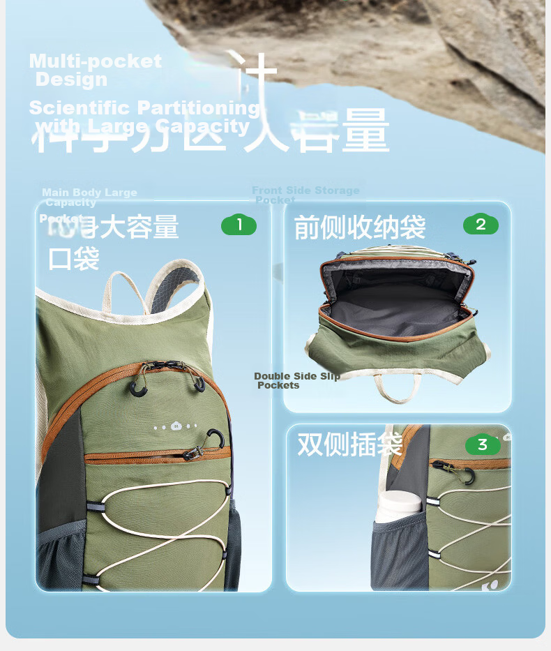 Kocotree KK Tree Kids Waterproof Lightweight Unisex Sports Backpack with Hanging Drawstring Portable Outdoor Bag 15