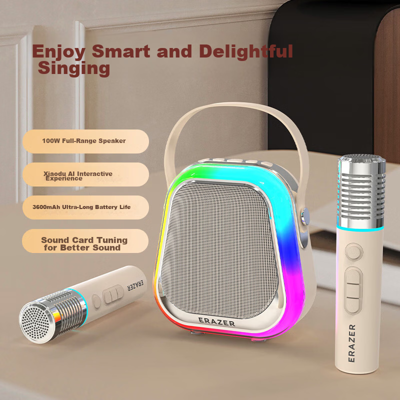 Lenovo Investment Brand Superpower KTV Microphone Speaker Xiaodu Voice Smart Interactive All-in-One Wireless Microphone Singing Device Goddess Festival Gift Home KTV with Microphone