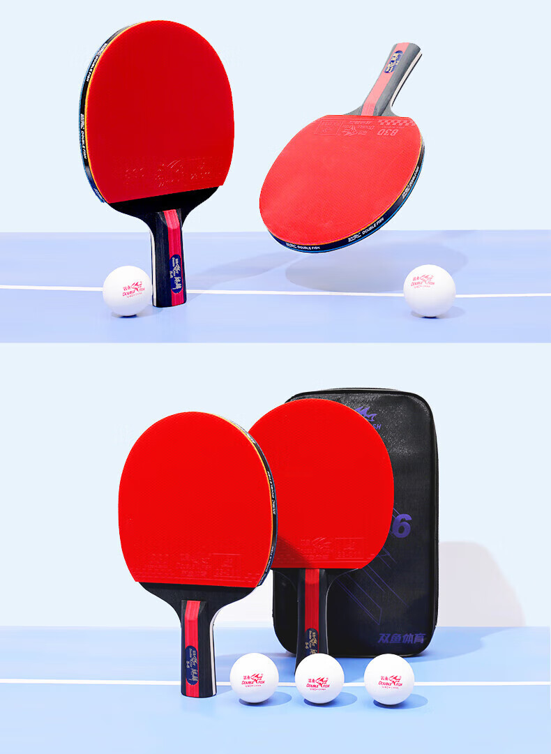DOUBLE FISH Qilin S6 Table Tennis Paddle Competition Grade Professional Penhold and Shakehand Paddle Beginner Racket One Shakehand Paddle 6