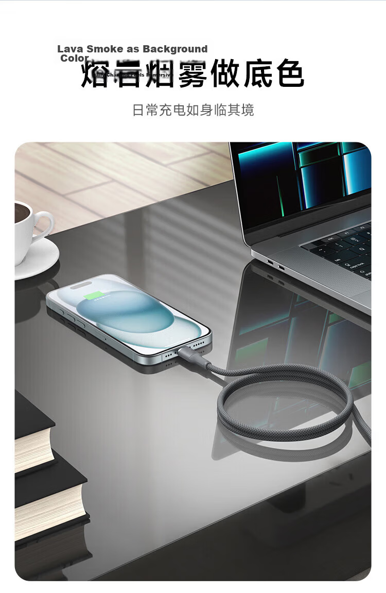 Oumake Apple 15 Charger Cable 16/17 Pro Max Data Cable Type-C Fast Charging iPhone Car Laptop iPad MacBook 3