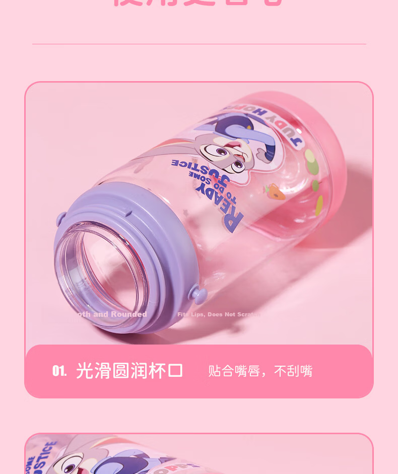 Disney Kids Water Bottle Direct Drinking Anti-Drop School Use Primary Student Kindergarten Water Cup Summer Straw Cup 520ML Minnie 17