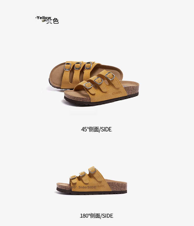 CAMEL Birkenstock Style Women's Casual Thick Sole Platform Sandals L26M700065 Brown Size 38 24