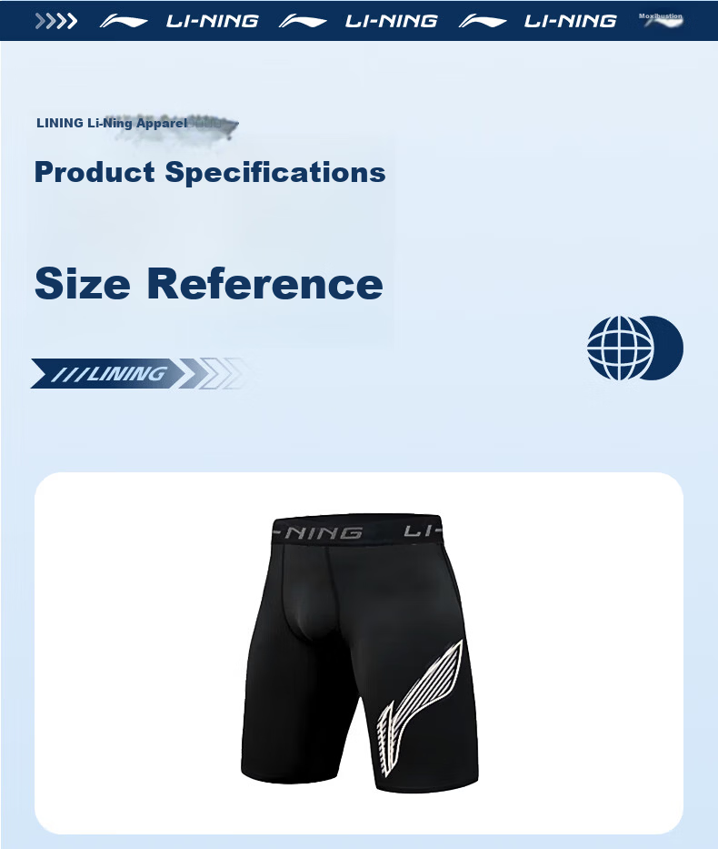 Li-Ning Men's Summer Compression Shorts Quick-Dry High Elasticity Running Sports Fitness Basketball Yoga Base Layer Five-Point Pants 17