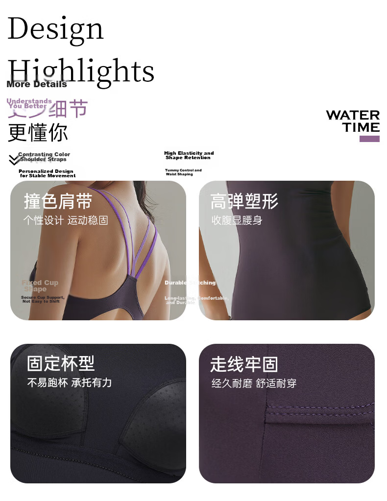 WATERTIME Women's Racing Swimsuit New One-Piece Triangle Swimwear for Swimming Pool, Spa, and Beach Leisure 5