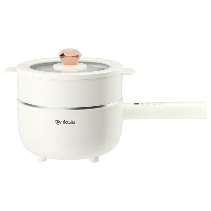 Ankale Stainless Steel Long Handle Electric Cooking Pot 0 Fluorine 0 Coating 316 Seamless Integrated Steel Pot + All Steel Steamer Multi-Functional Hot Pot AJL-A3003K