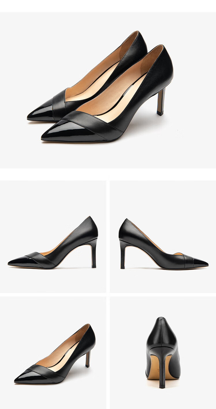 Le Saunda Spring/Summer 2026 New Commuter Elegant Pointed Toe Solid Color High Heels Women's Pumps 74002, Black BKL, Size 38 7