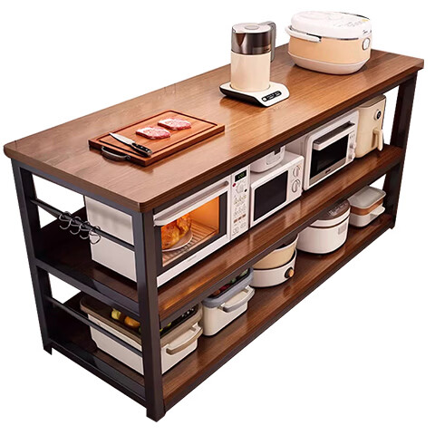 Quanpinwu Kitchen Storage Rack, Multifunctional Floor Cabinet, Cutting Table, Workbench, Sideboard Storage Rack, Narrow Cabinet, Coffee 04