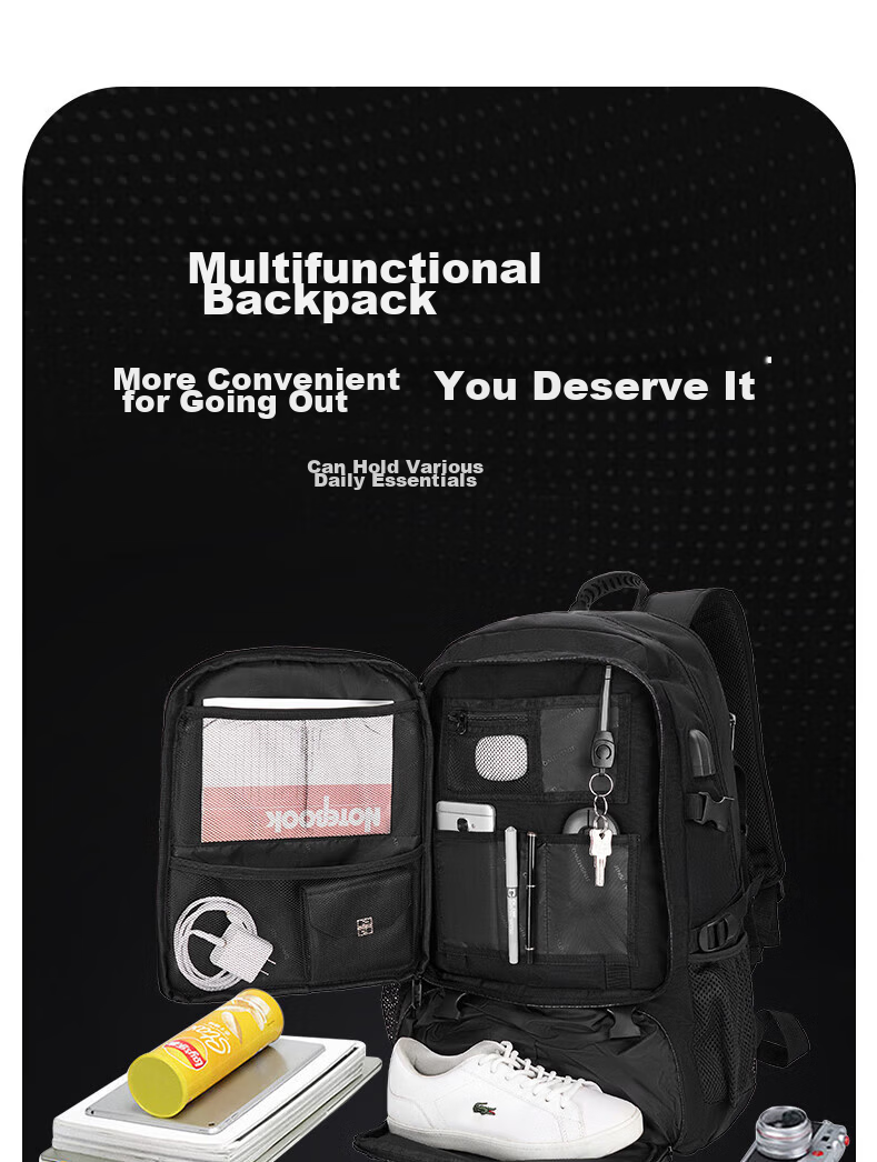 JINSHI WQ Travel Backpack, Men's Hiking Bag, Large Capacity, Long-Distance Outdoor Durable Backpack for Business Trips And Outdoor Trekking 11