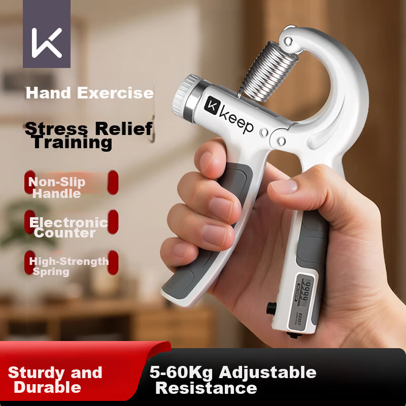 Keep Hand Grip Strengthener Adjustable Electronic Finger Trainer with Counter for Adults and Children