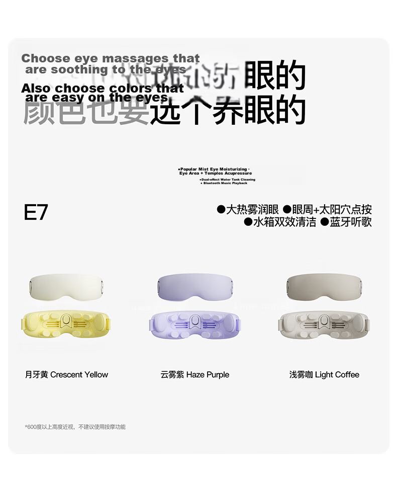 PGG Eye Massager E7 Steam Eye Mask Eye Care Device Hot Compress Eye Fatigue Relief Dry Eye Atomizer Christmas Gift for Girlfriend Birthday Men Gray National Subsidy 39