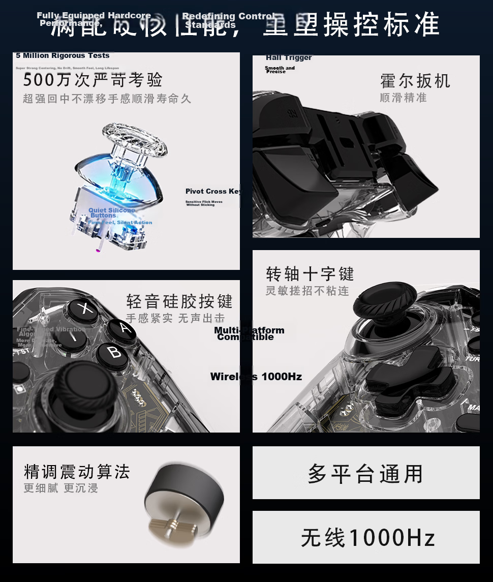 Saitek Gaming Controller Motion Vibration Wireless Bluetooth Gamepad for Switch PC Xbox Mobile TV Steam 7