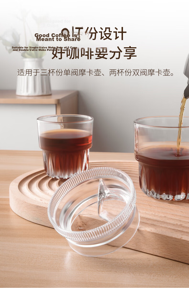 CLITON Small Pour-Over Coffee Maker Italian Espresso Machine Moka Pot Coffee Distributor Round Filter Paper 4-Piece Set 13