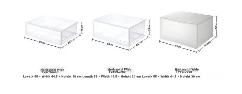 MUJI Polypropylene Storage Box Drawer Type Horizontal Large Semi-Transparent 5