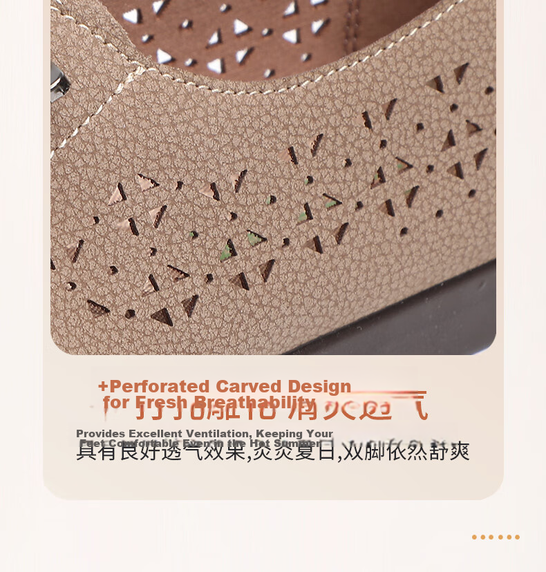 TAIHEYUAN Spring Summer Women's Hollow Out Comfortable Soft Sole Lightweight Non-Slip Breathable Casual Middle-Aged and Elderly Mom Shoes 6