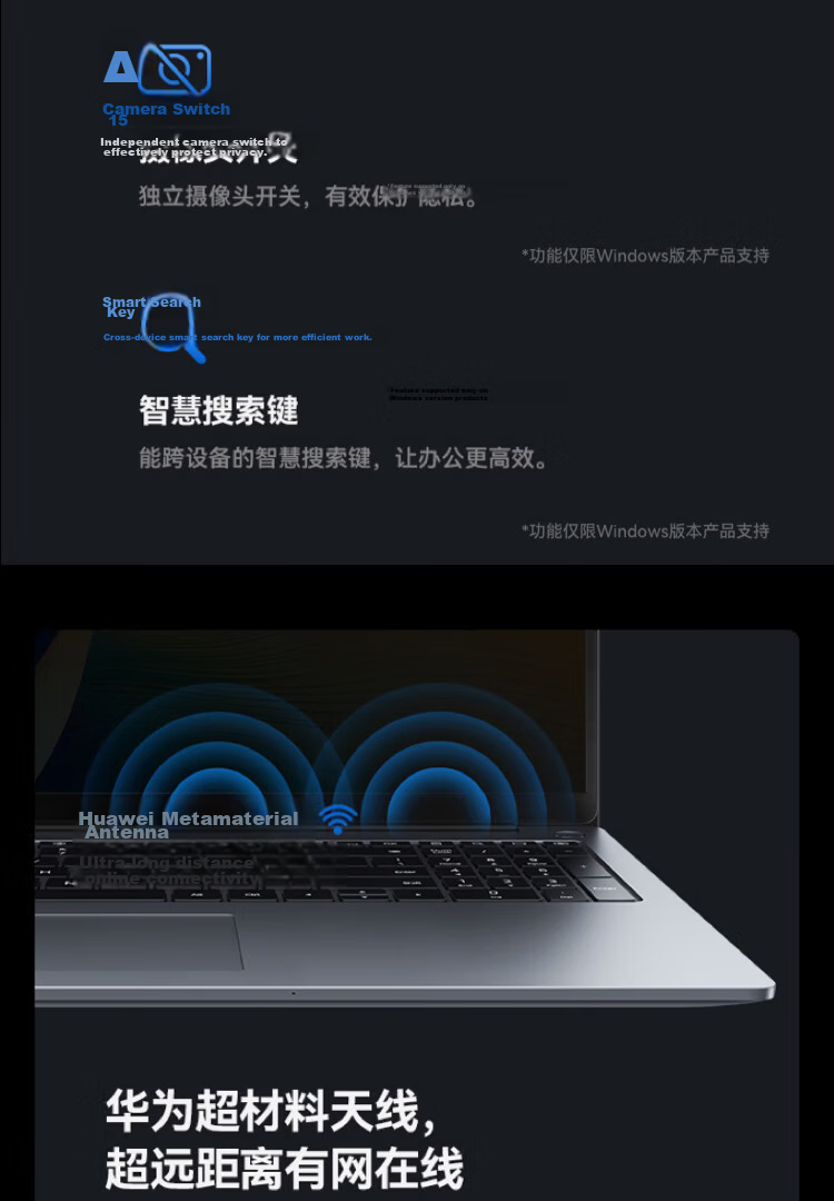 Huawei MateBook D 16 V20R102 Pre-installed Windows Lightweight Laptop 13th Gen Standard Voltage Core i5 16GB 1TB Moonlight Silver 9