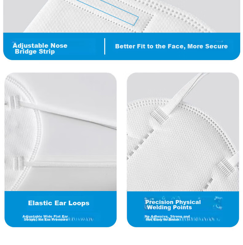 Kailehu KL9502 Foldable KN95 Dust Mask Industrial Dust Grinding Anti-Haze PM2.5 Breathable Particle Protection 50pcs 12