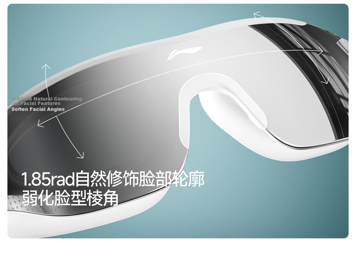 LI-NING Large Frame Swimming Goggles Unisex Comfortable HD Waterproof Anti-Fog Swim Glasses 356 White Plano 10