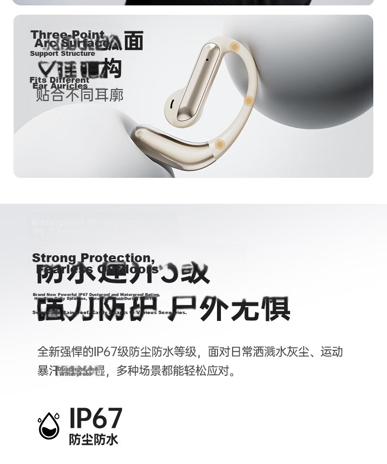 Zhongguo 2026 Latest C2 Smart AI Real-Time Translation Bluetooth Earbuds Bone Conduction Wireless Open-Ear Sports Running Noise-Cancelling Long Battery Life Men's 22