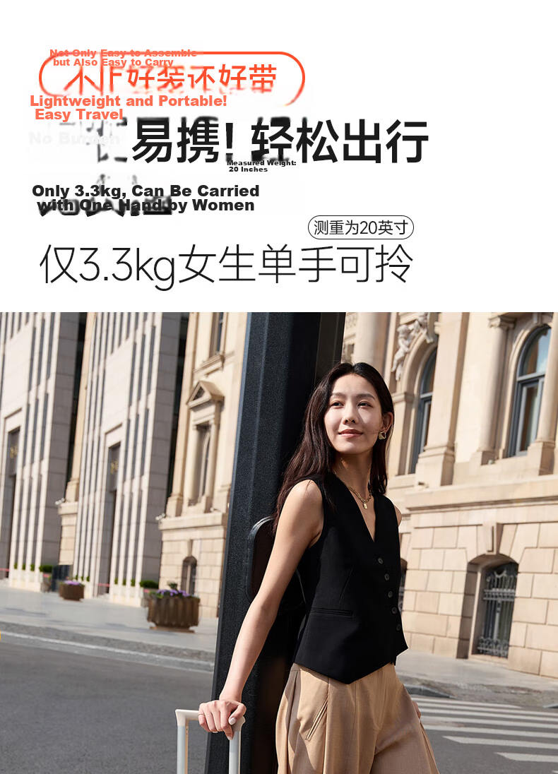 HANKE Expandable Trolley Suitcase, Large Capacity, Password Lock, for Women And Men, 81 Liters, 24 Inches, Eco-Friendly Gray, JINGDONG Co-Branded Editio 31