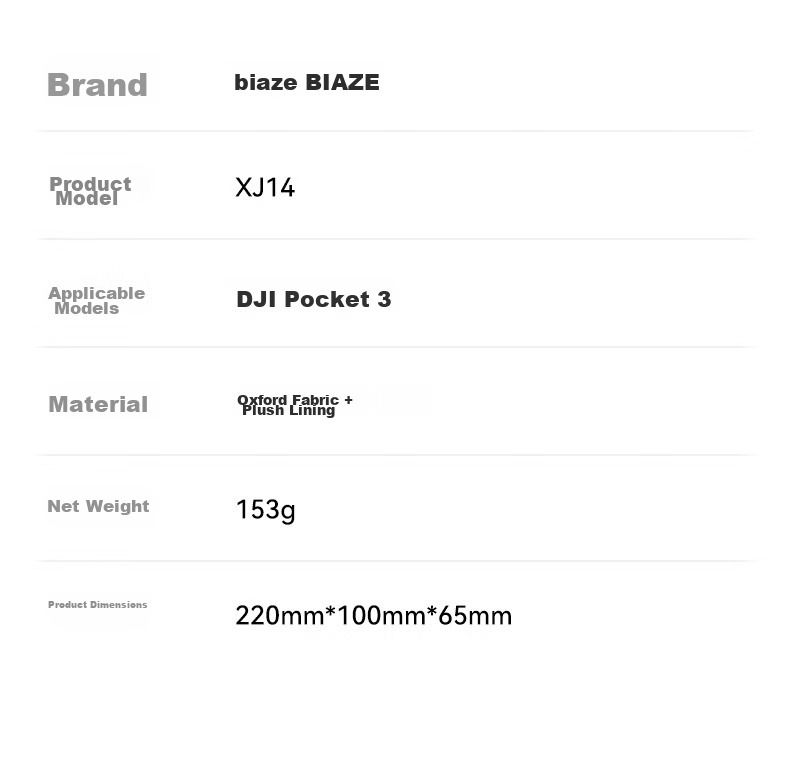 BIAZE DJI Pocket 3 Carrying Case Protective Cover Portable Handheld Travel Bag Hard Shell Shockproof Pressure-Resistant Splash-Proof Pocket 3 Accessory XJ14 11