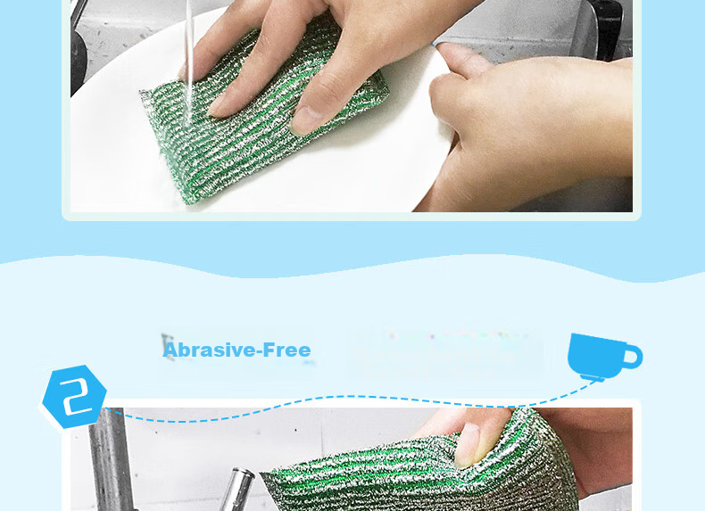 Miaojie Color Stripe Soft Scrubbing Cloth 4 Pieces x 3 Bags Cleaning Dishcloth Degreasing Kitchen Essential 7