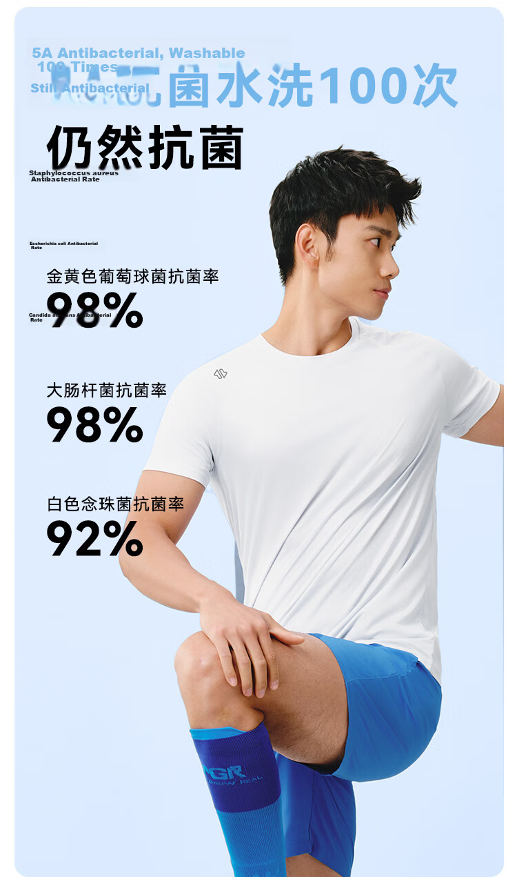 JD Jingzao 100 Ultra-Light Quick-Dry Men's Running Short Sleeve T-Shirt Set Lightweight 3-Pack White Black Denim Blue L 10