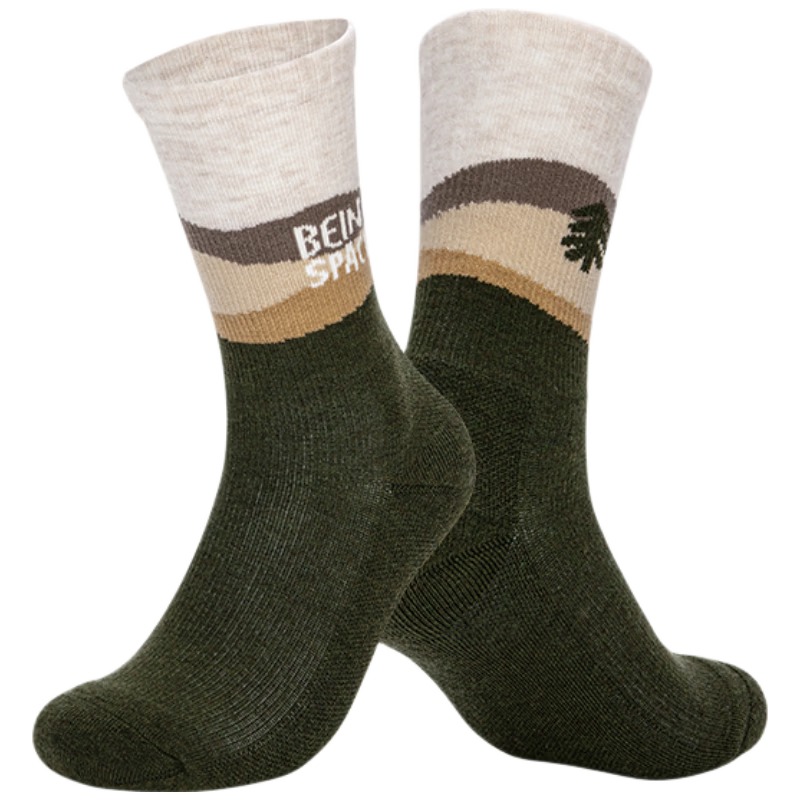 BEIN SPACE New Alpine Series Breathable Warmth Unisex Outdoor Wool Mid-Calf Sports Socks SK06 Starry Night Blue F