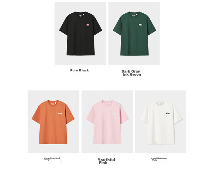FILA 2026 Summer Moisture-Wicking Quick-Dry Couple Short Sleeve T-Shirt Fashionable Round Neck Casual Sun Protection Top 20