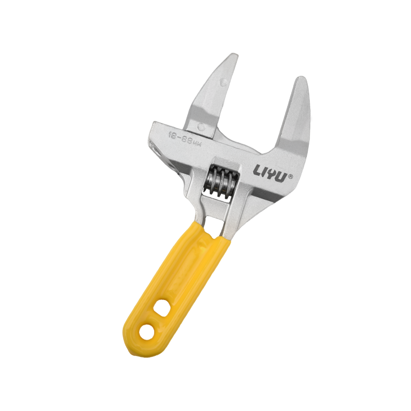 Liyu Large Opening Bathroom Adjustable Wrench Lightweight Short Handle Repair Wrench Faucet Plumbing Installation Labor-Saving Wrench 8 Inch