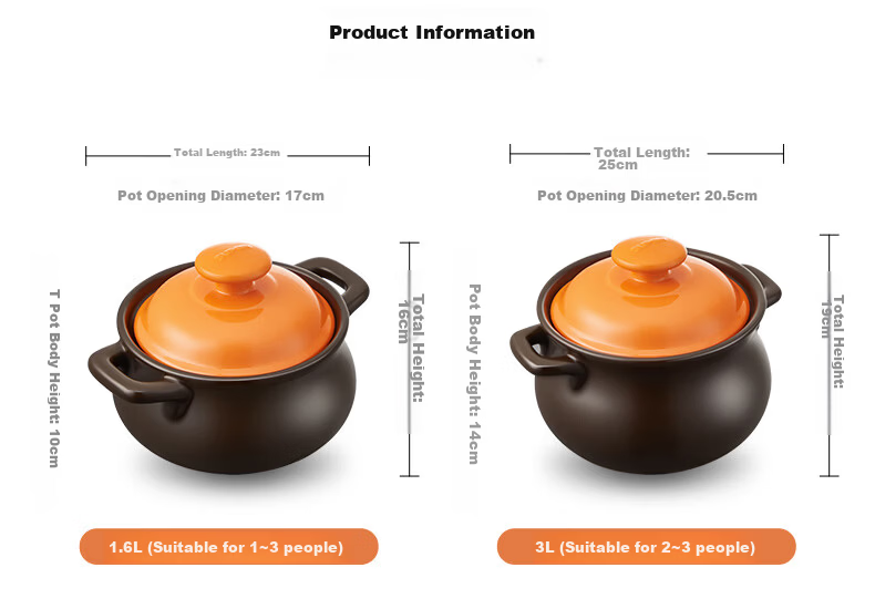 SUPOR Ceramic Casserole Pot, Stew Pot for Home Use, High Temperature Resistant, Crack-Resistant, Suitable for Gas And Open Flame, 3L Capacity 13