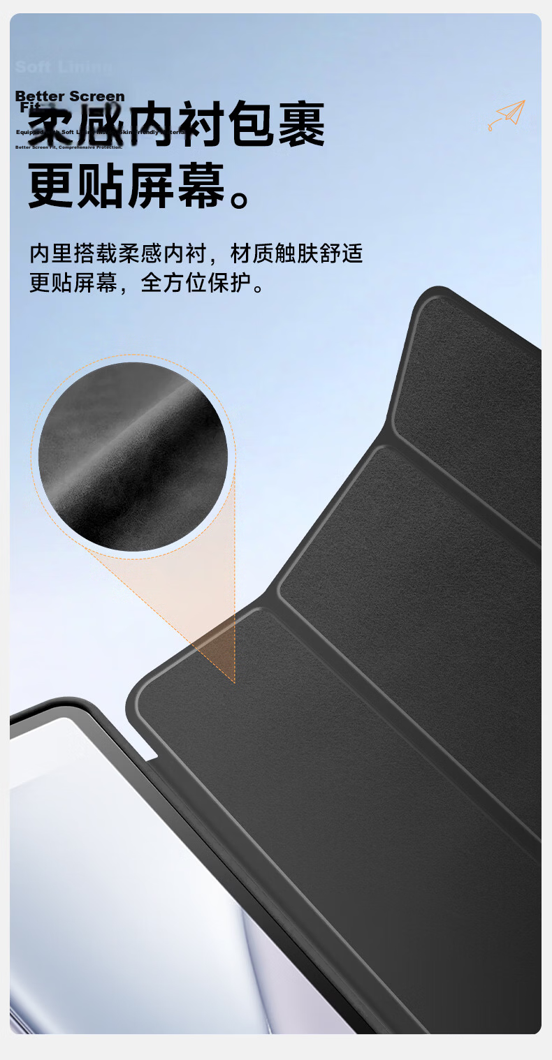 Coolerfun Protective Case for Honor Tablet 10/20 12.1-inch 2026 Model, Ultra-Thin Full-Cover Shockproof Tri-Fold Smart Leather Cover for Xiaomi Tablet 7