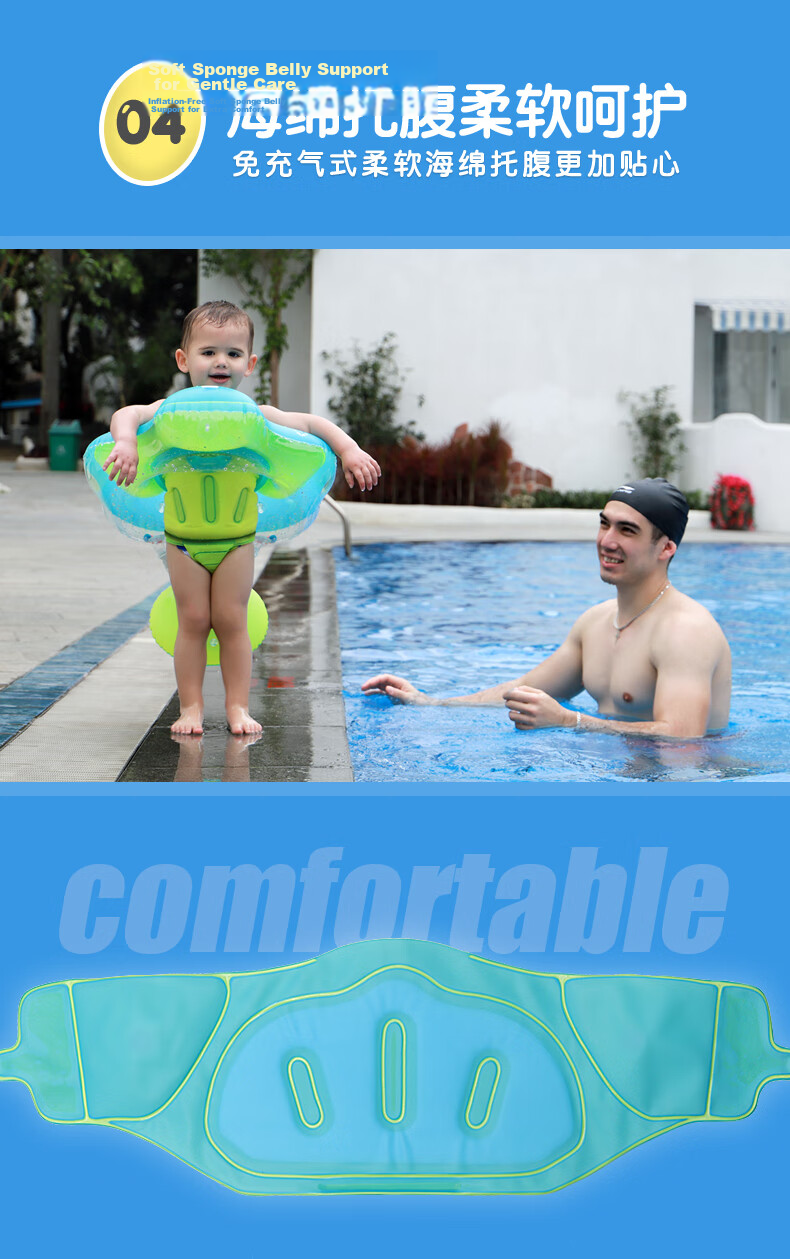 Swimbobo Kids Anti-Tip Swimming Float Baby Swim Float Ring Child Swimming Gear BO5013L 5