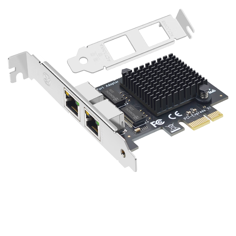 EB-LINK PCI-E X1 Dual-Port Gigabit Ethernet Card, 2500Mbps Dual-Port Wired Network Card, ESXi Soft Router, Aggregation Network Adapter
