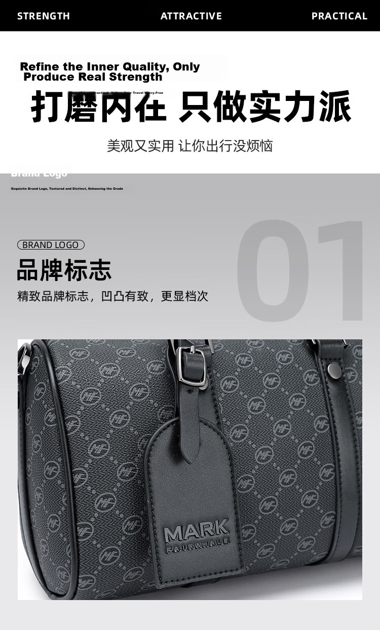 Mark Fairwhale Men's Shoulder Crossbody Bag Large Capacity Handheld Commuter Business Gym Travel Simple Printed Backpack 10