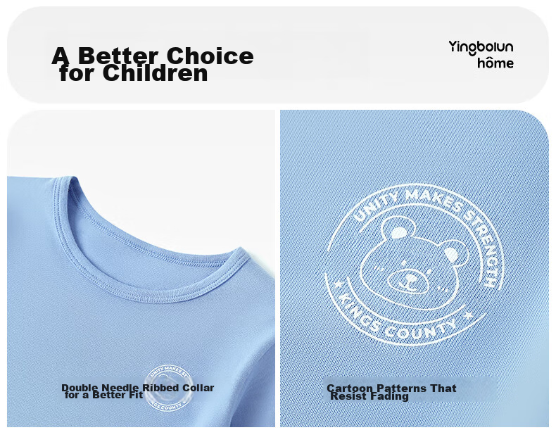Yingbolun Kids Thermal Underwear Autumn Cotton School Uniform Set Cotton Sweater Pajamas 81679 Turquoise Green 120 14