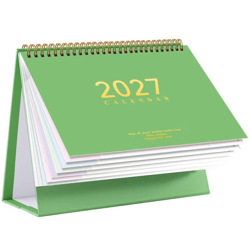 Zuolanzhe Morandi 2026 Year of the Horse Desk Calendar New Edition Large Grid Writing Punch Card Planner Monthly Calendar Office Desktop Decoration Customizable Large Bamboo Green