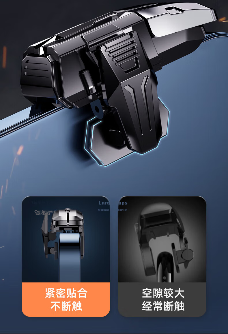 STEK [Top Seller 10W+] PUBG Mobile Gaming Controller Delta Operation Peace Elite Six-Finger Mechanical Rapid Fire Shoulder Key for Apple 9