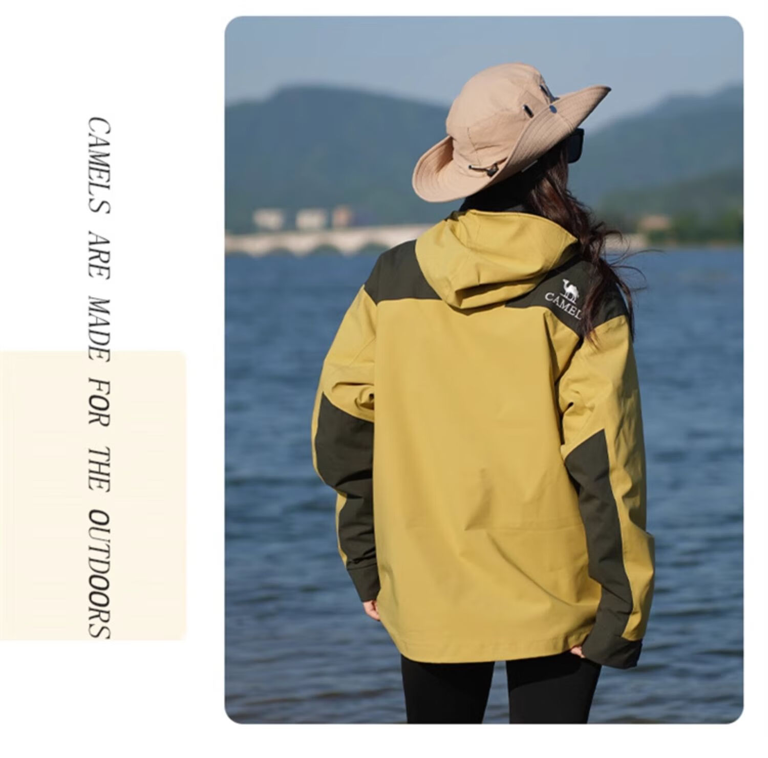 CAMEL Three-In Outdoor Jacket, Hiking Windproof Waterproof Coat, Camping Trekking Outerwear, O606, Phantom Black, XL 23
