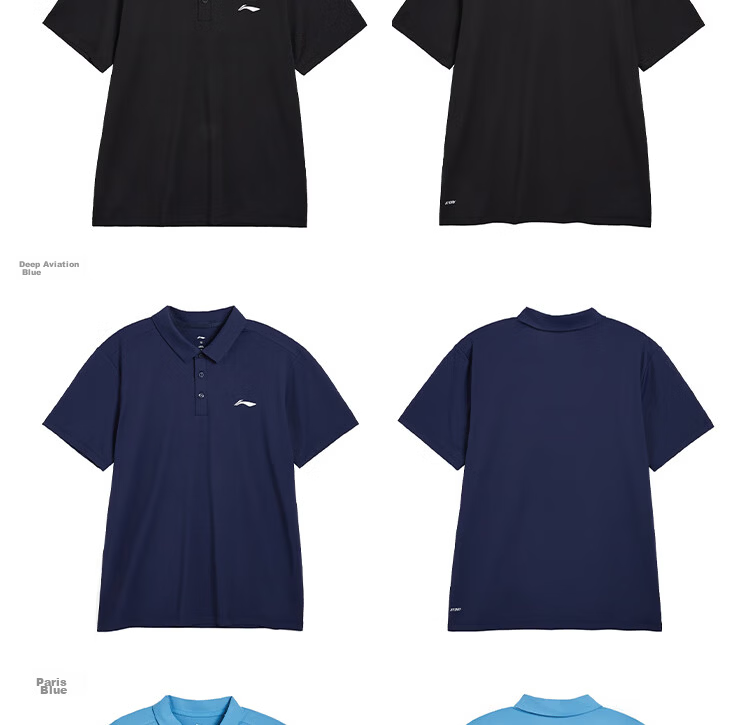 LI-NING Men's Short Sleeve Polo Shirt Breathable Moisture-Wicking Sports Casual Fashion Tee 15