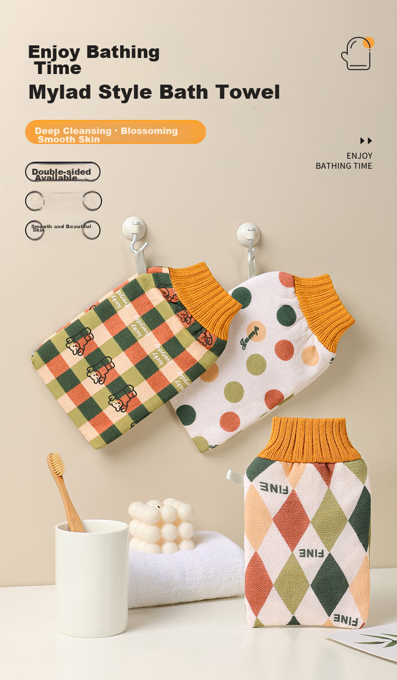 Grace Exfoliating Washcloth, Bath Scrubber, Home Use Back Scrubber Gloves, Mud Removal Exfoliating Washcloth 1