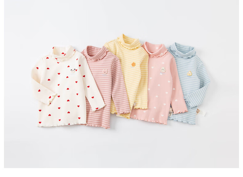 DAVE & BELLA Kids Pullover Girls Long Sleeve Turtleneck Winter T-Shirt Baby Stylish Base Shirt 2