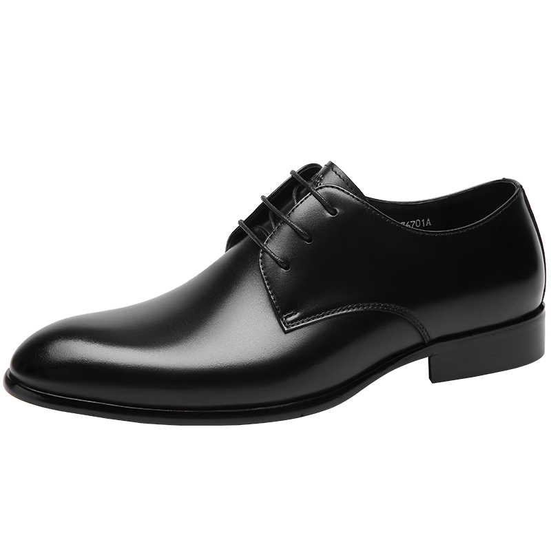 Goldlion Men's Business Leather Shoes, Formal Dress Shoes, Fashionable Comfortable Derby Shoes, 51502036701A, Black, Size 43